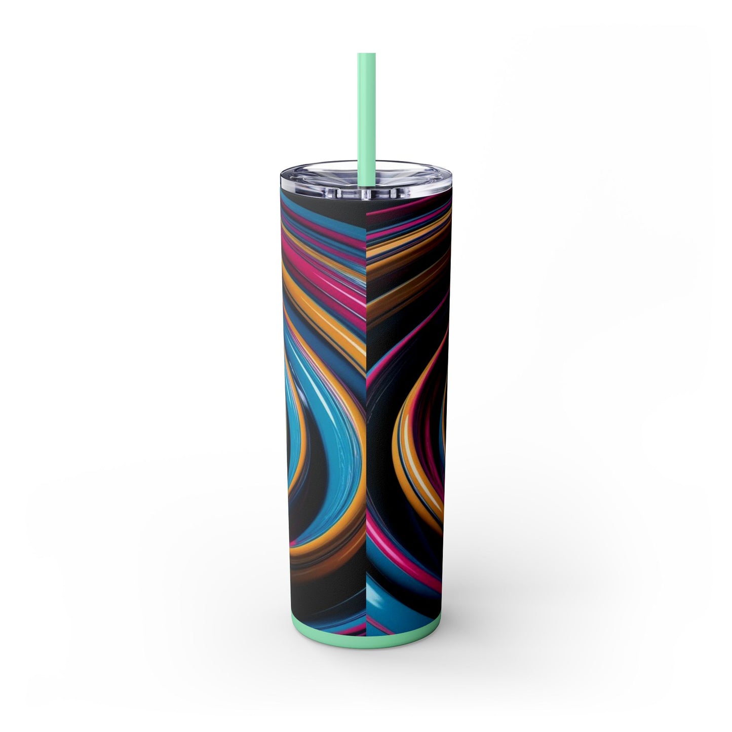 Optical Illusion Skinny Tumbler with Straw, 20oz
