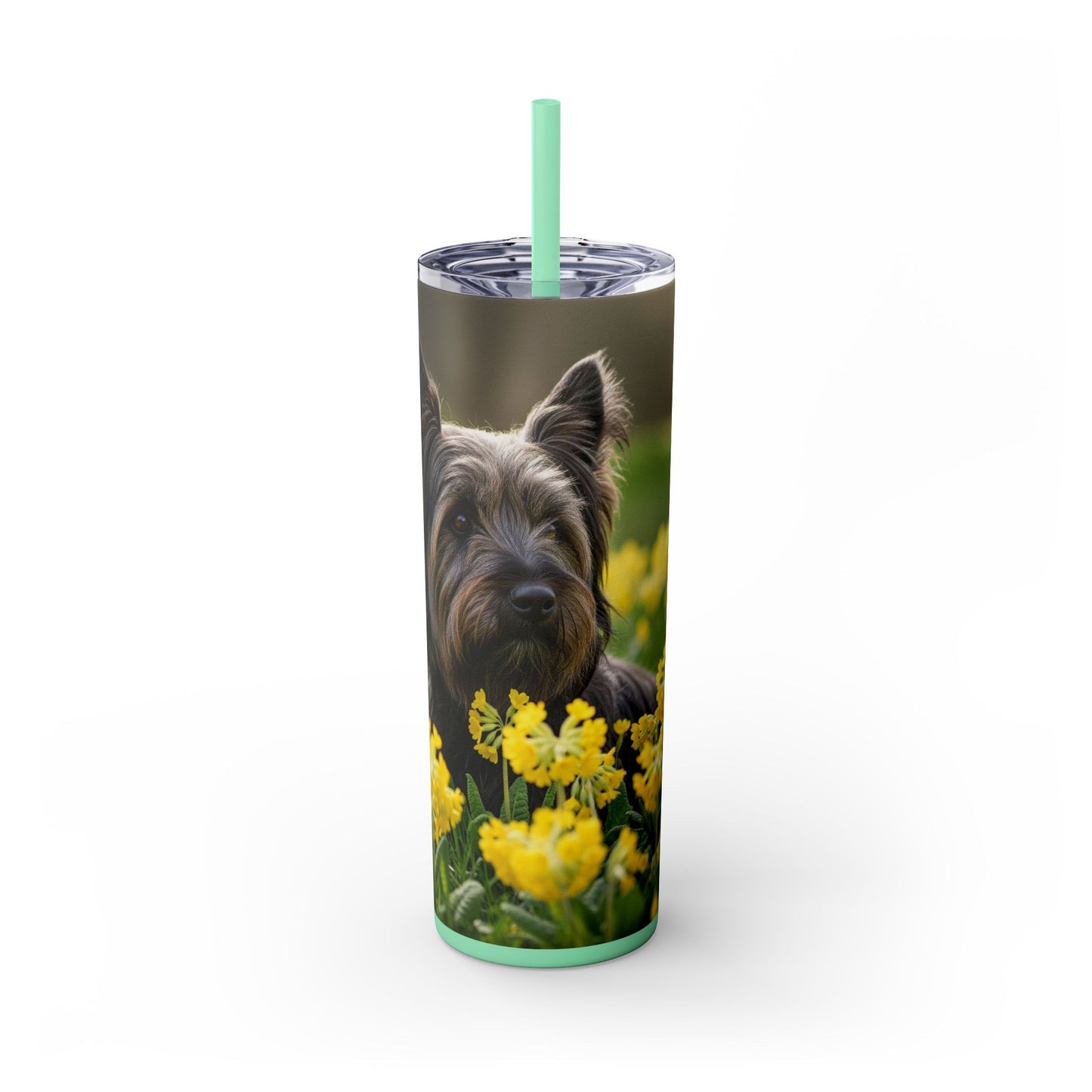 Skye Terrier Skinny Tumbler with Straw, 20oz