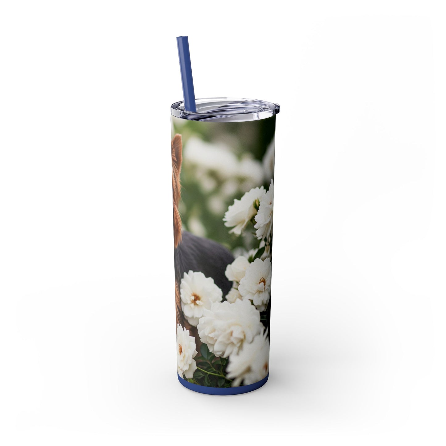 Yorkshire Terrier Skinny Tumbler with Straw, 20oz