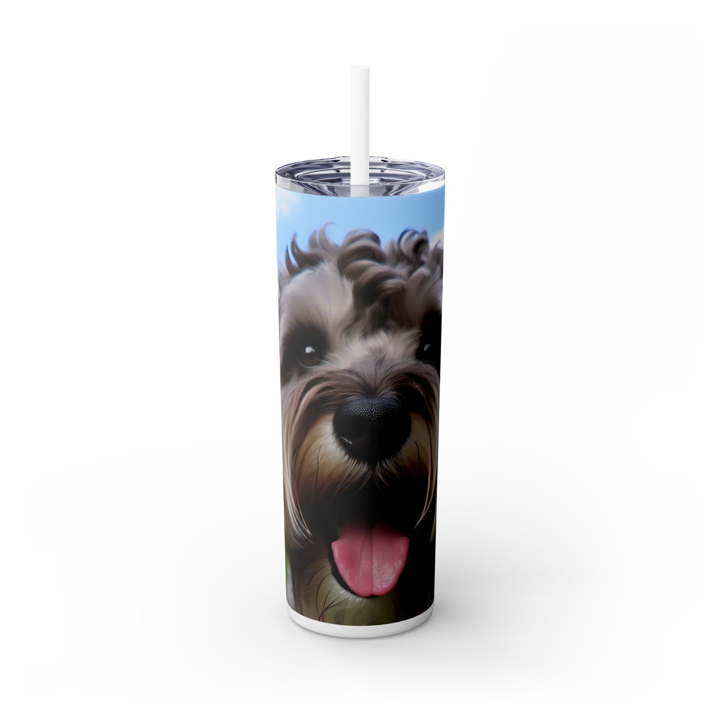 Schnoodle Skinny Tumbler with Straw, 20oz