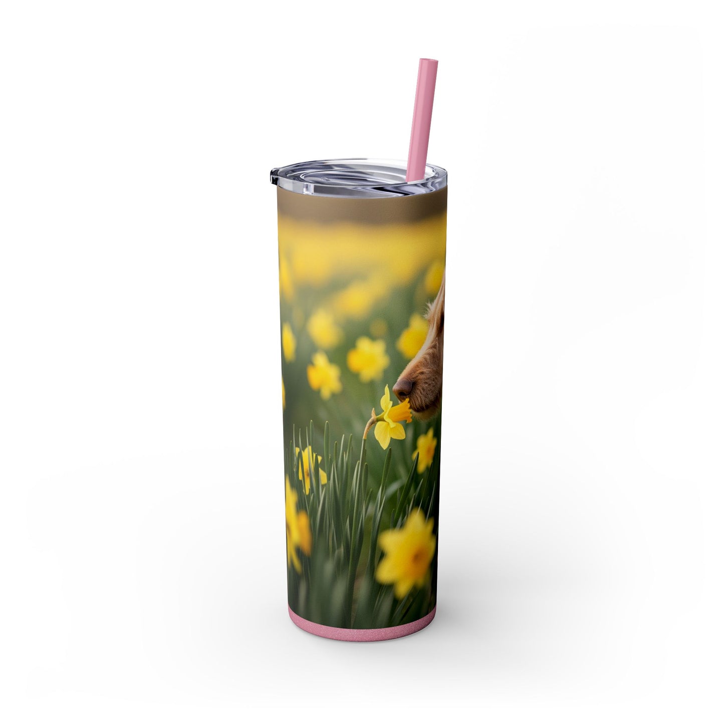 Portuguese Podengo Pequeno Skinny Tumbler with Straw, 20oz