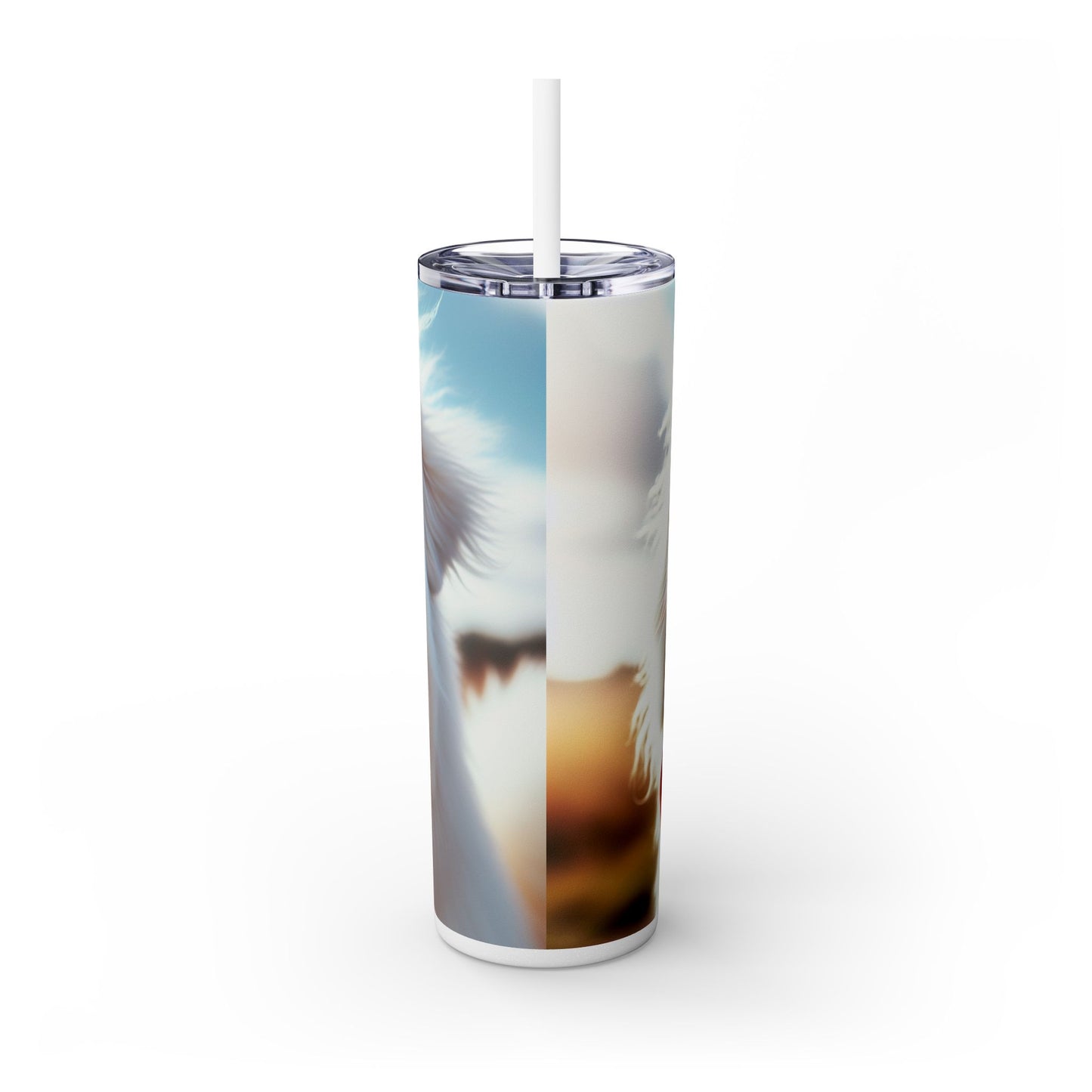 Pyrenean Mountain Dog Skinny Tumbler with Straw, 20oz
