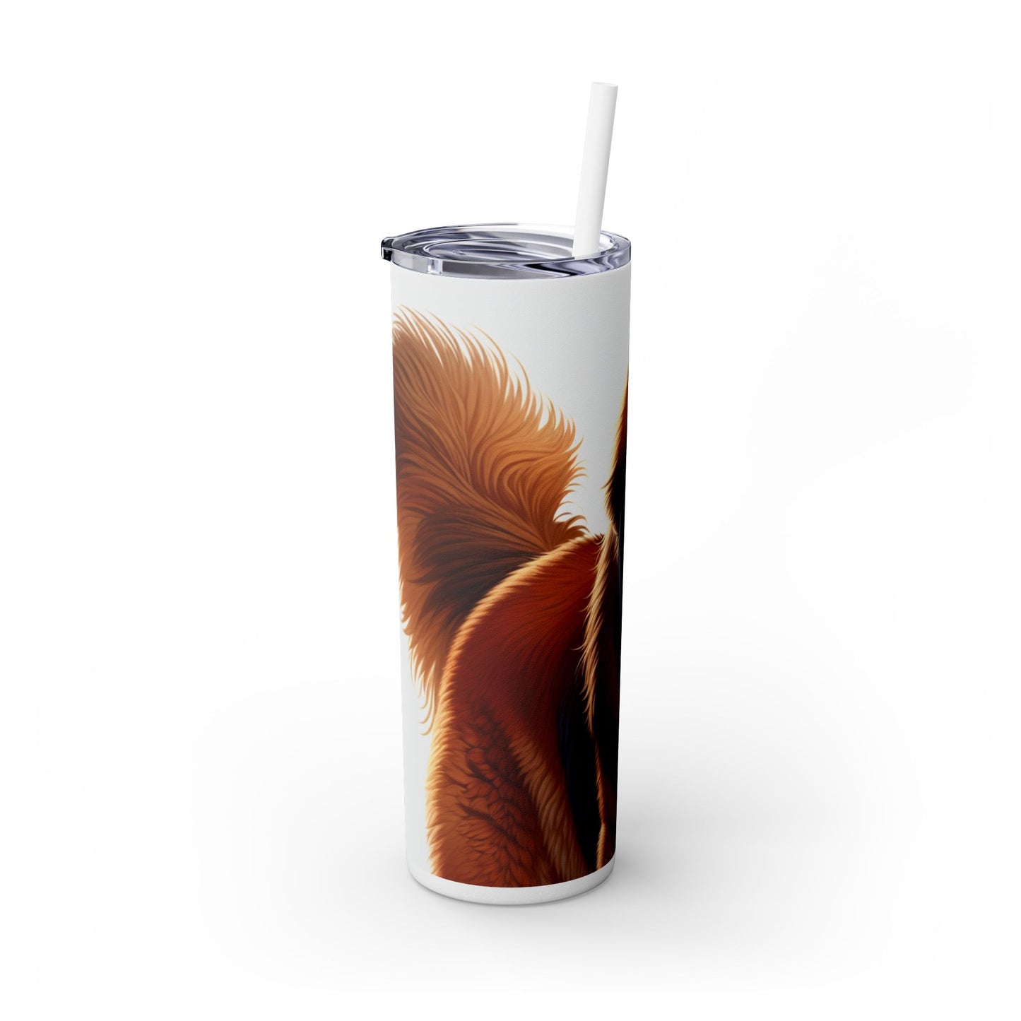 Tibetan Mastiff Skinny Tumbler with Straw, 20oz