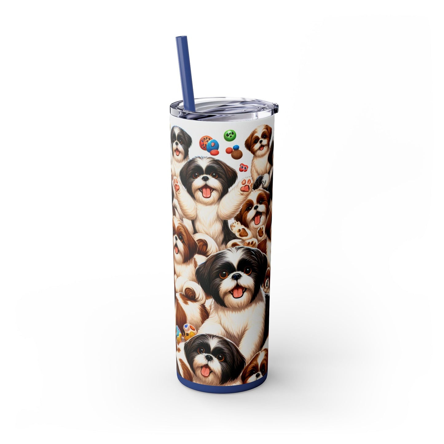 Shih Tzu Skinny Tumbler with Straw, 20oz
