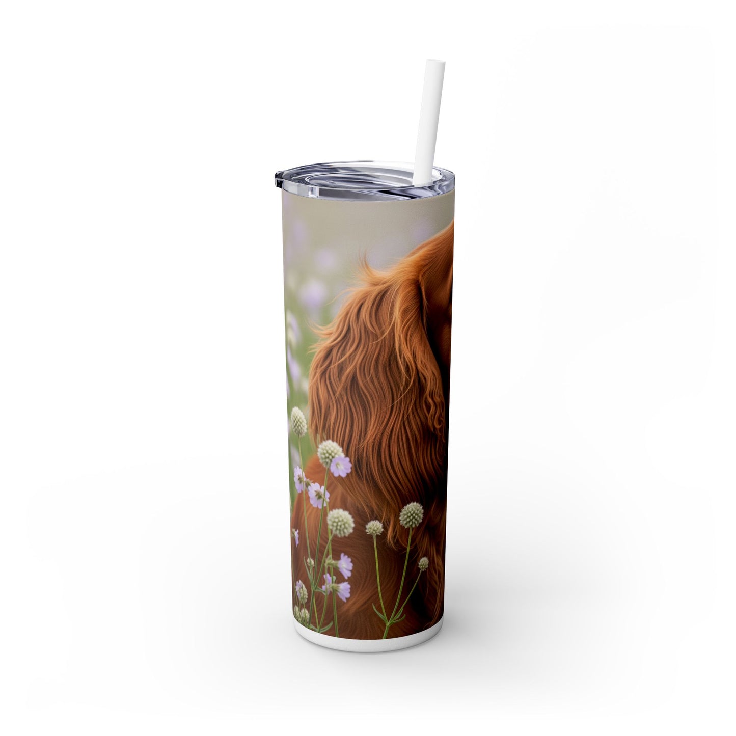 Sussex Spaniel Skinny Tumbler with Straw, 20oz
