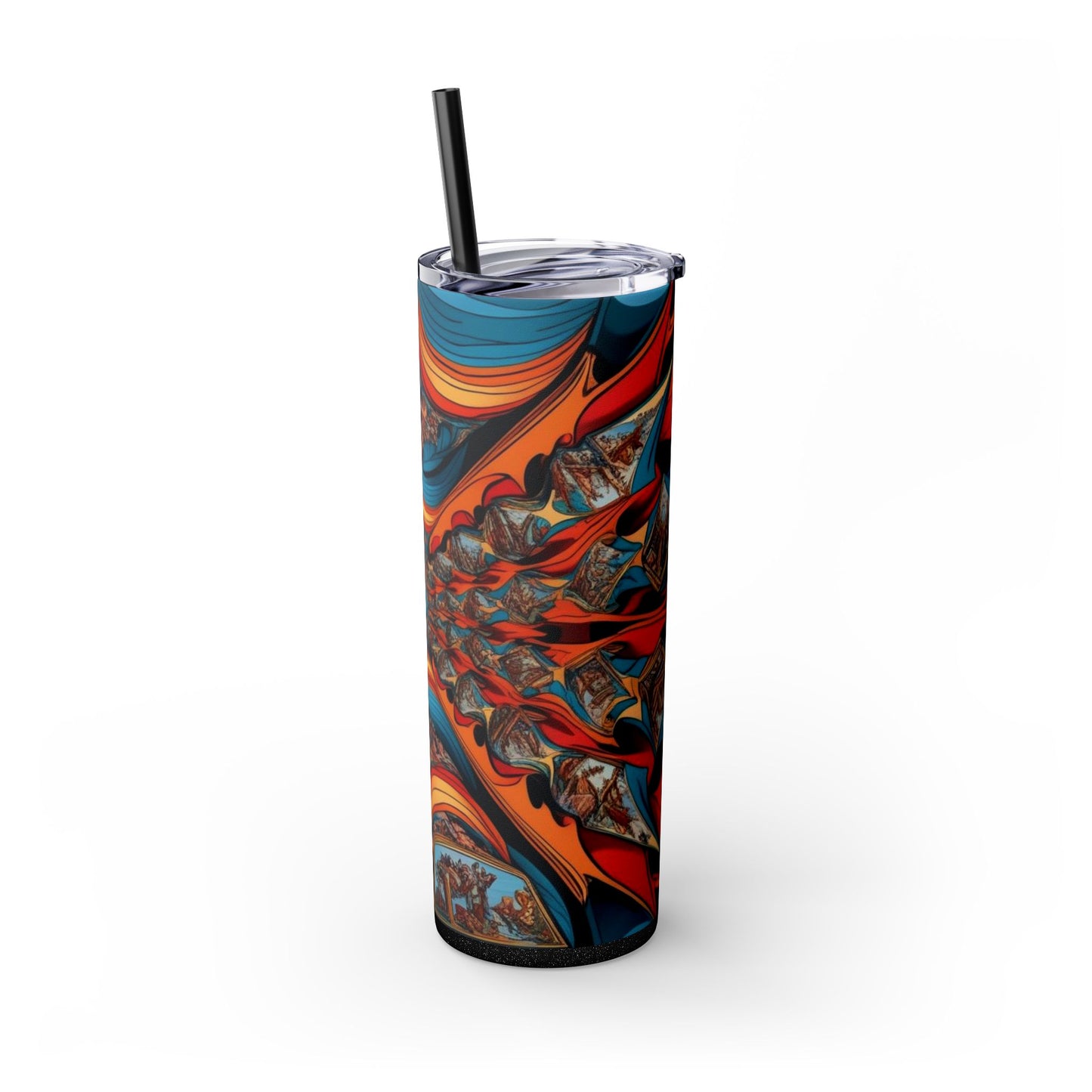 Optical Illusion Skinny Tumbler with Straw, 20oz