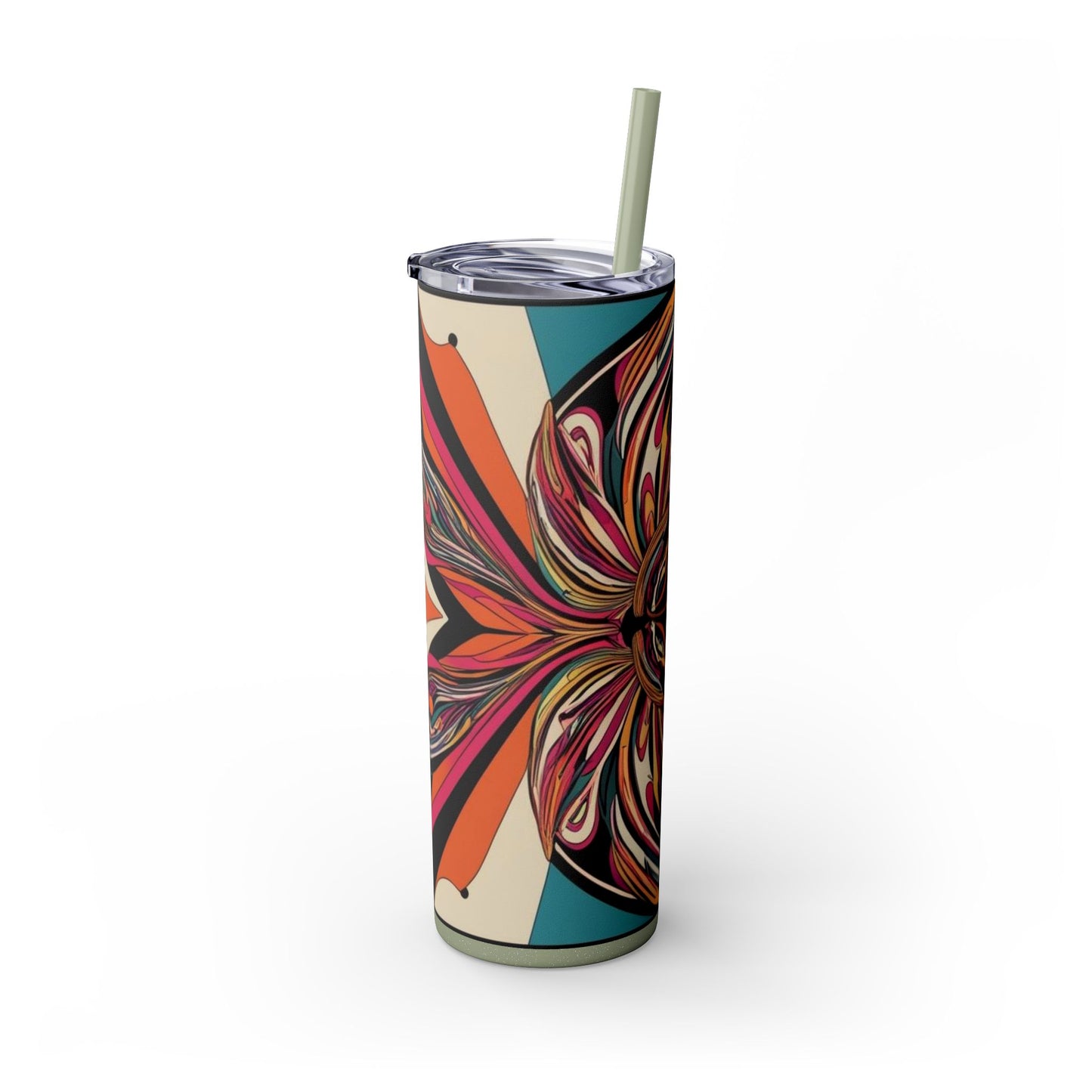 Optical Illusion Skinny Tumbler with Straw, 20oz