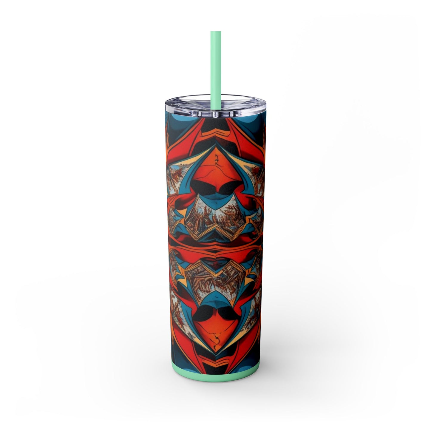 Optical Illusion Skinny Tumbler with Straw, 20oz