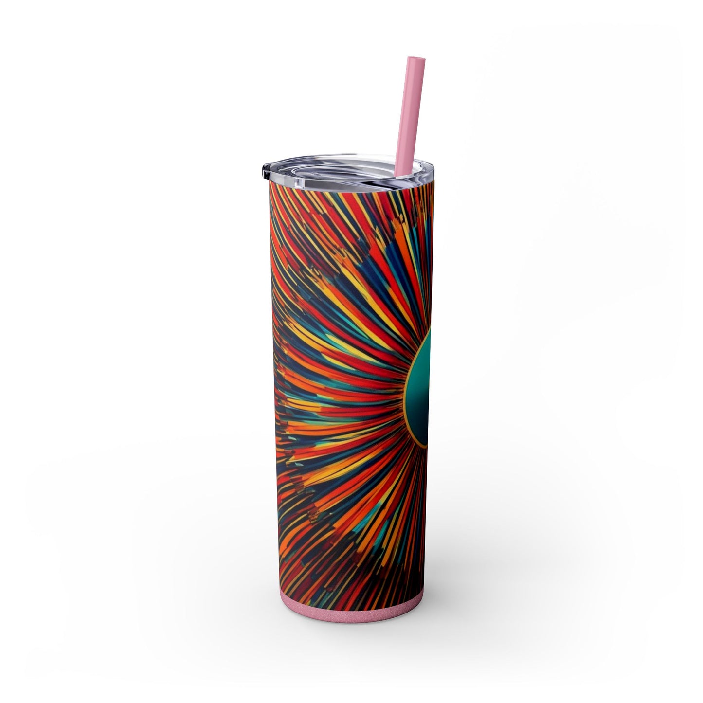 Optical Illusion Skinny Tumbler with Straw, 20oz