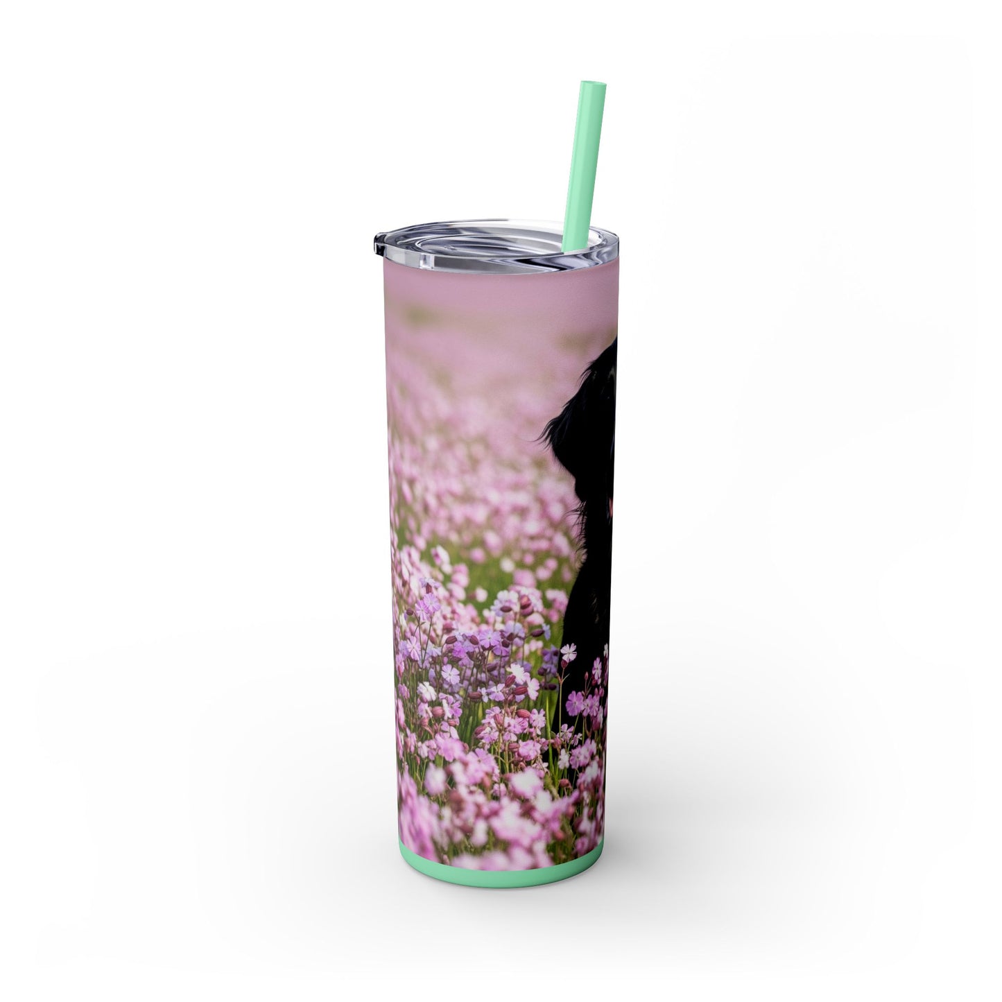 Flat Coated Retriever Skinny Tumbler with Straw, 20oz