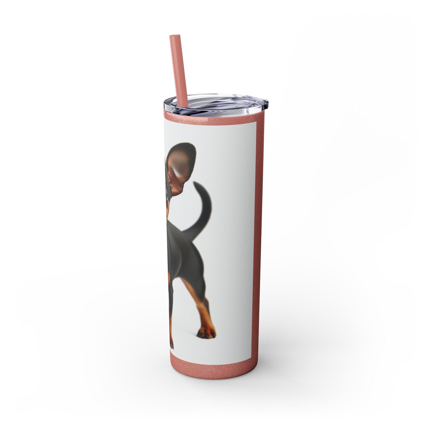 Miniature Pinscher Skinny Tumbler with Straw, 20oz
