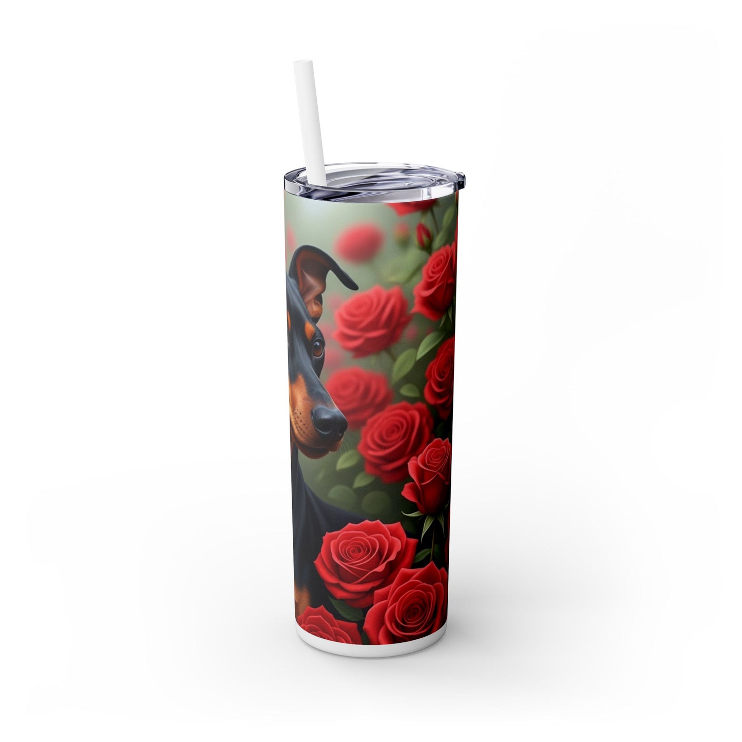 Manchester Terrier Skinny Tumbler with Straw, 20oz