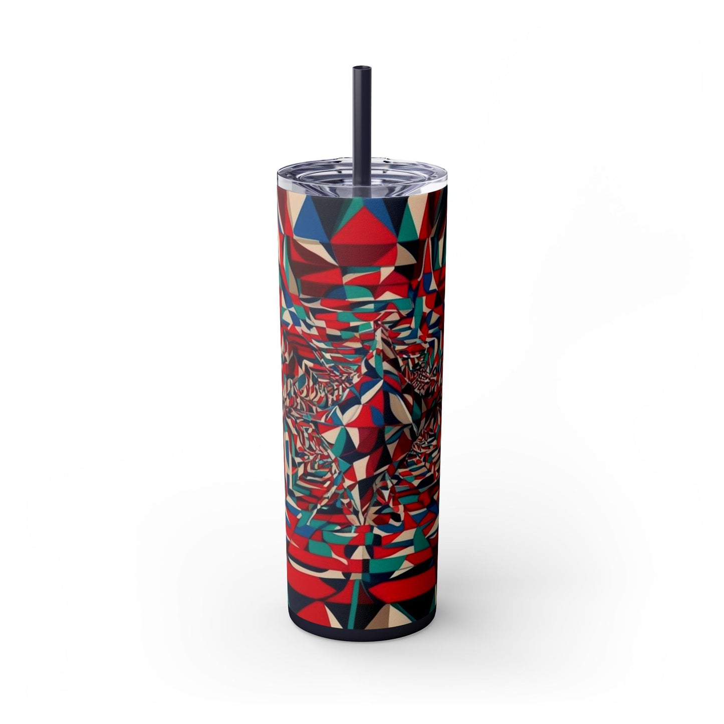 Optical Illusion Skinny Tumbler with Straw, 20oz
