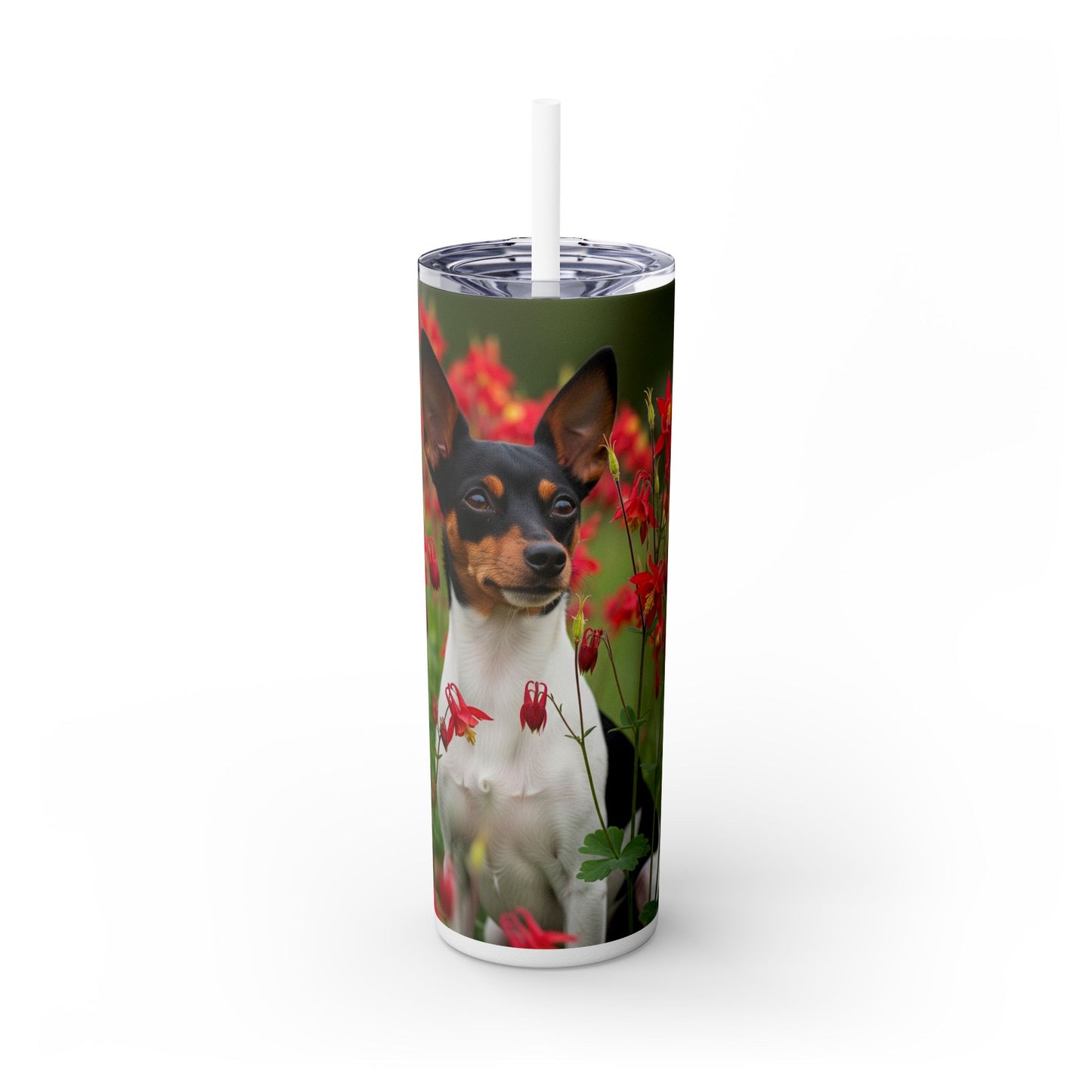 Toy Fox Terrier Tumbler with Straw, 20oz
