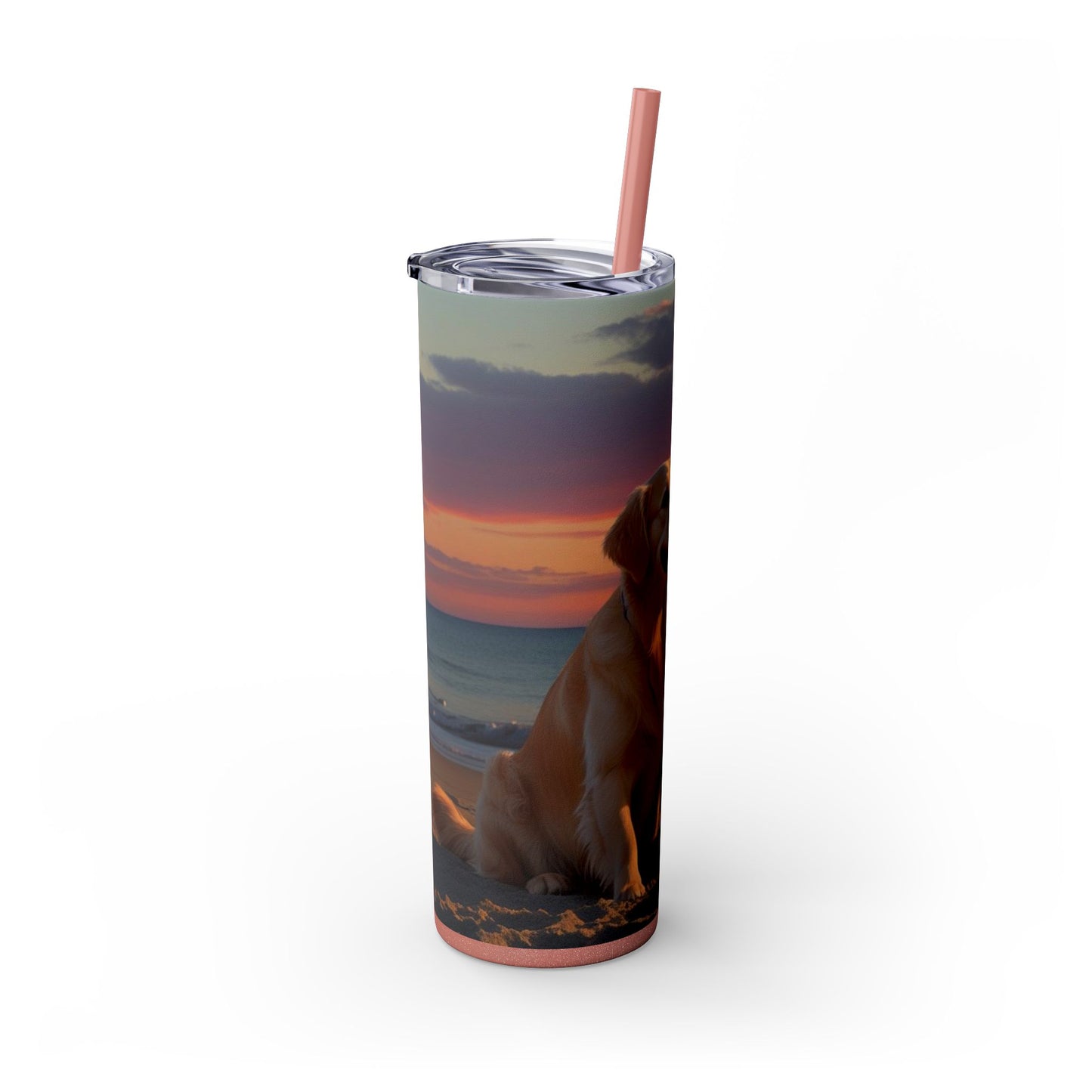 Golden Retriever Love Skinny Tumbler with Straw, 20oz