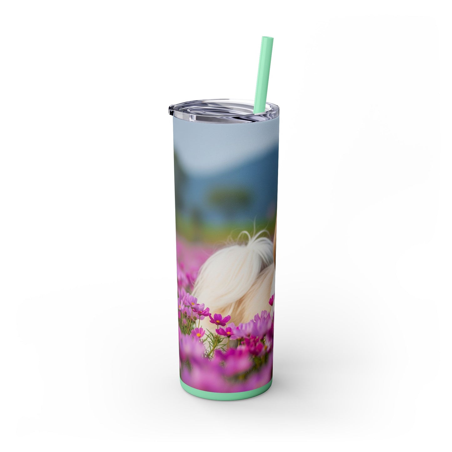 Shih Tzu Skinny Tumbler with Straw, 20oz
