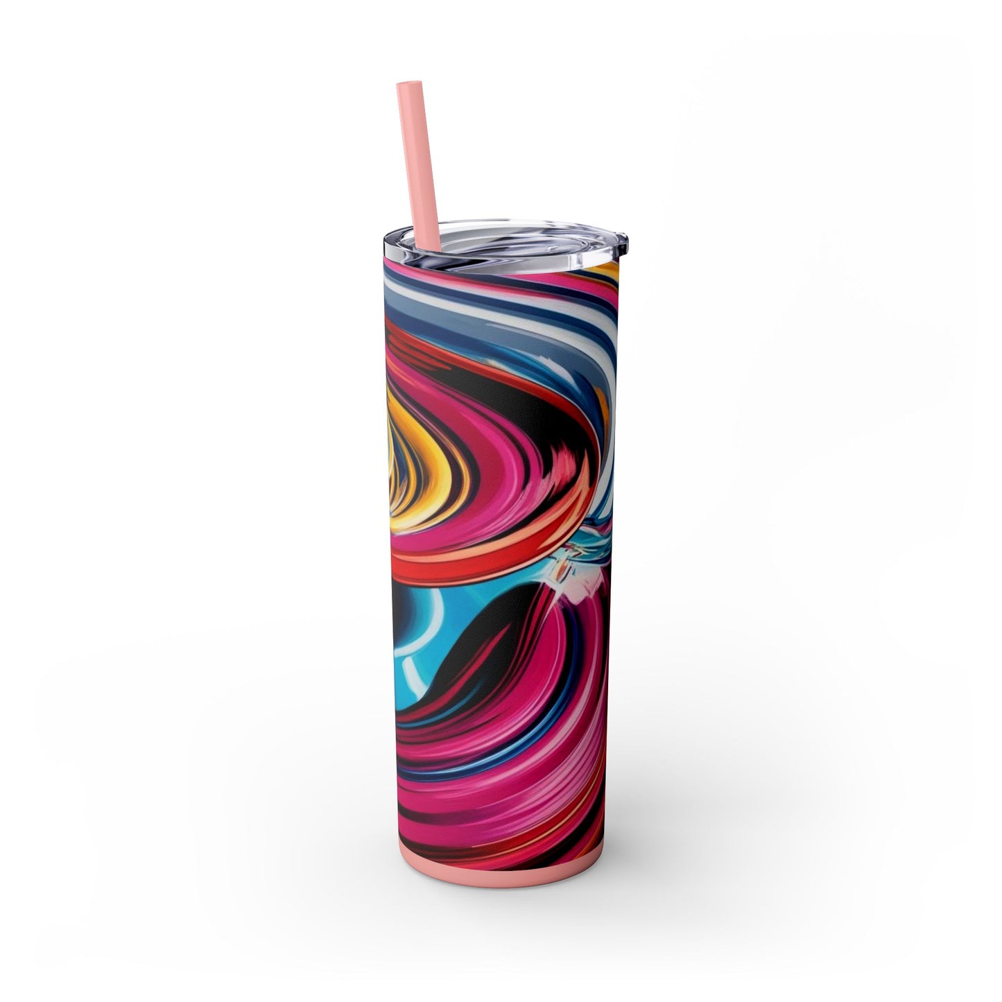 Optical Illusion Skinny Tumbler with Straw, 20oz