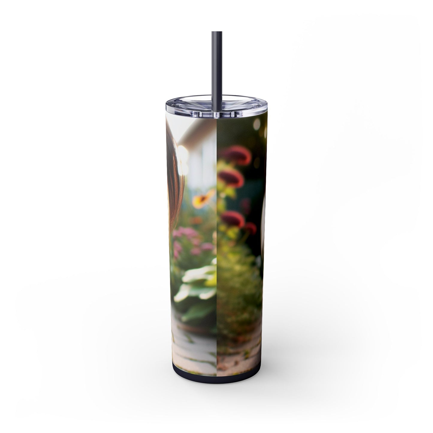 Papillon Skinny Tumbler with Straw, 20oz