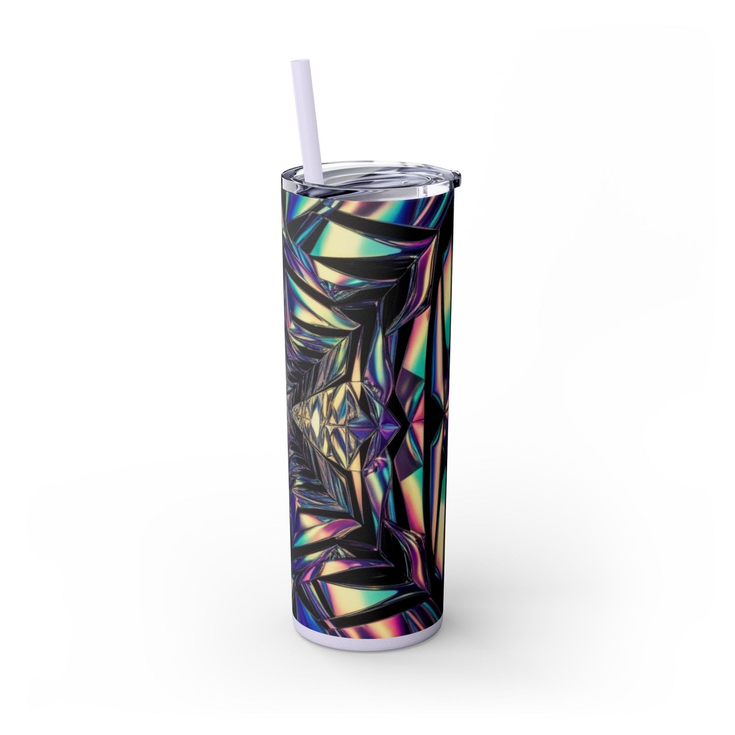 Optical Illusion Skinny Tumbler with Straw, 20oz