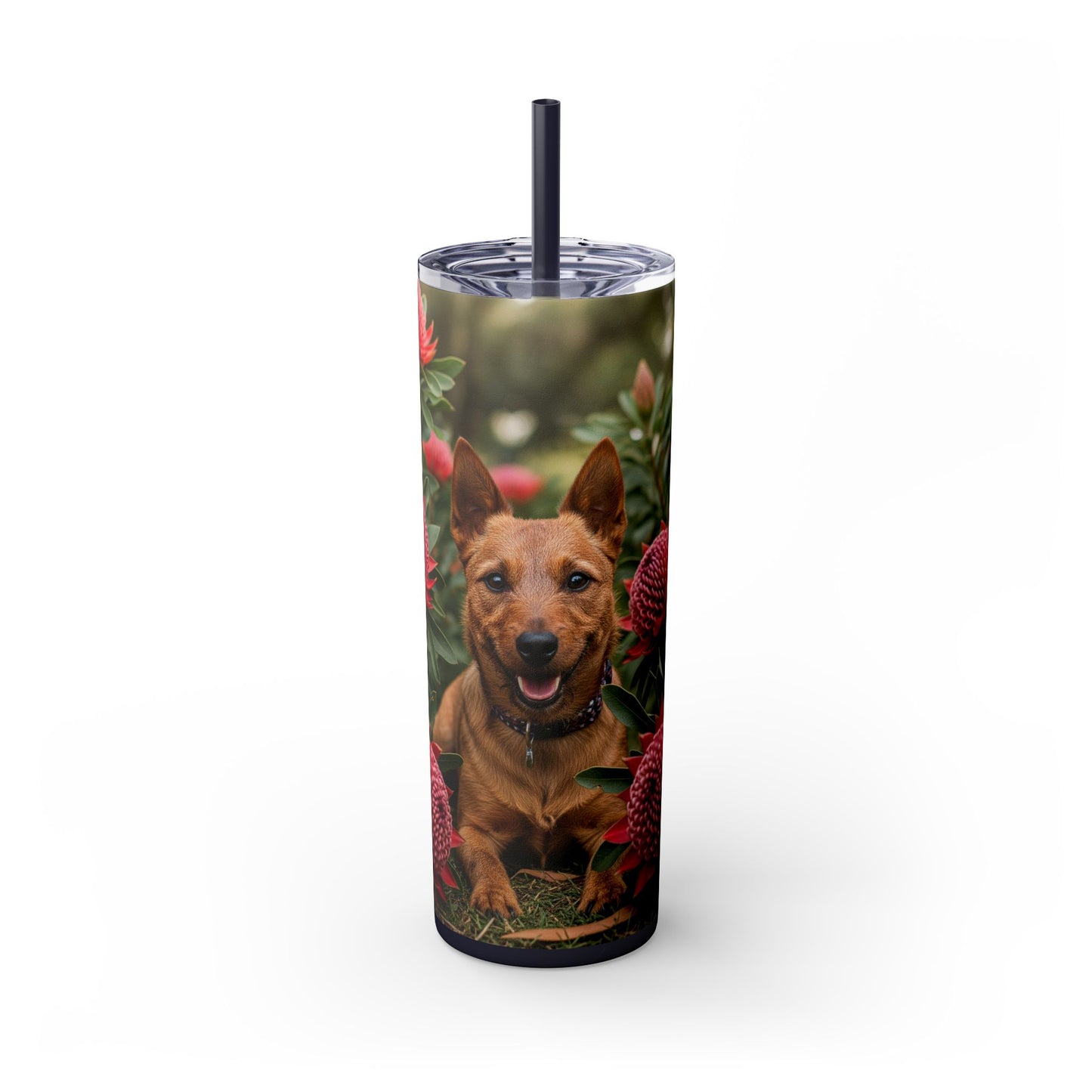 Australian Terrier Skinny Tumbler with Straw, 20oz