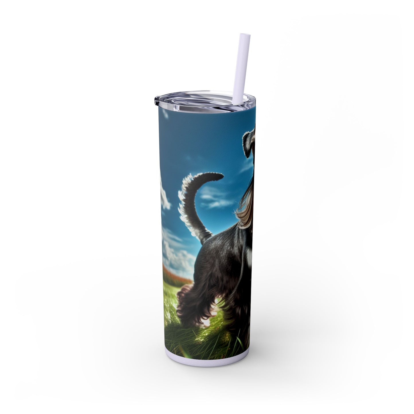 Standard Schnauzer Skinny Tumbler with Straw, 20oz
