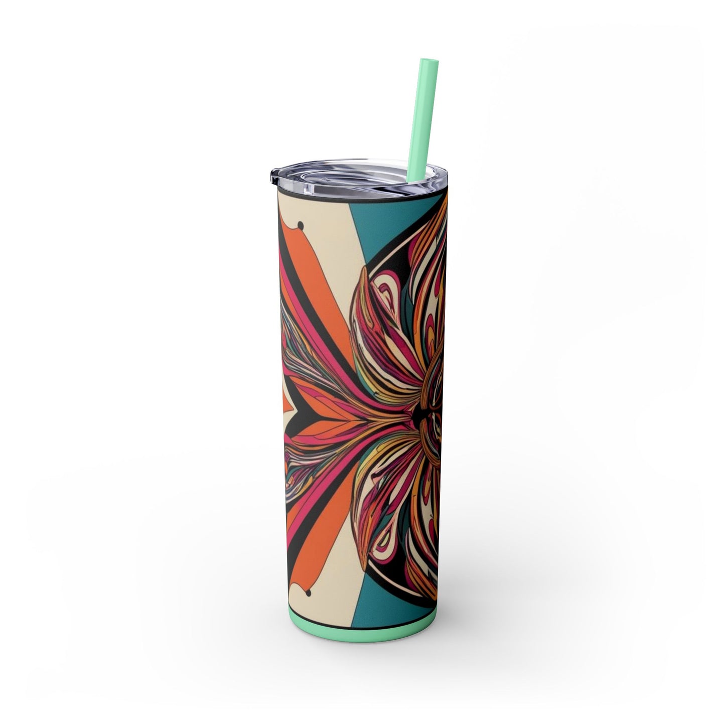 Optical Illusion Skinny Tumbler with Straw, 20oz