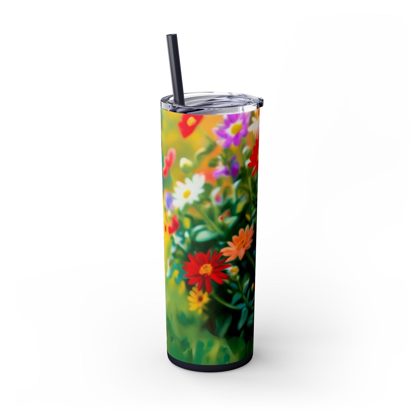 Pug Skinny Tumbler with Straw, 20oz