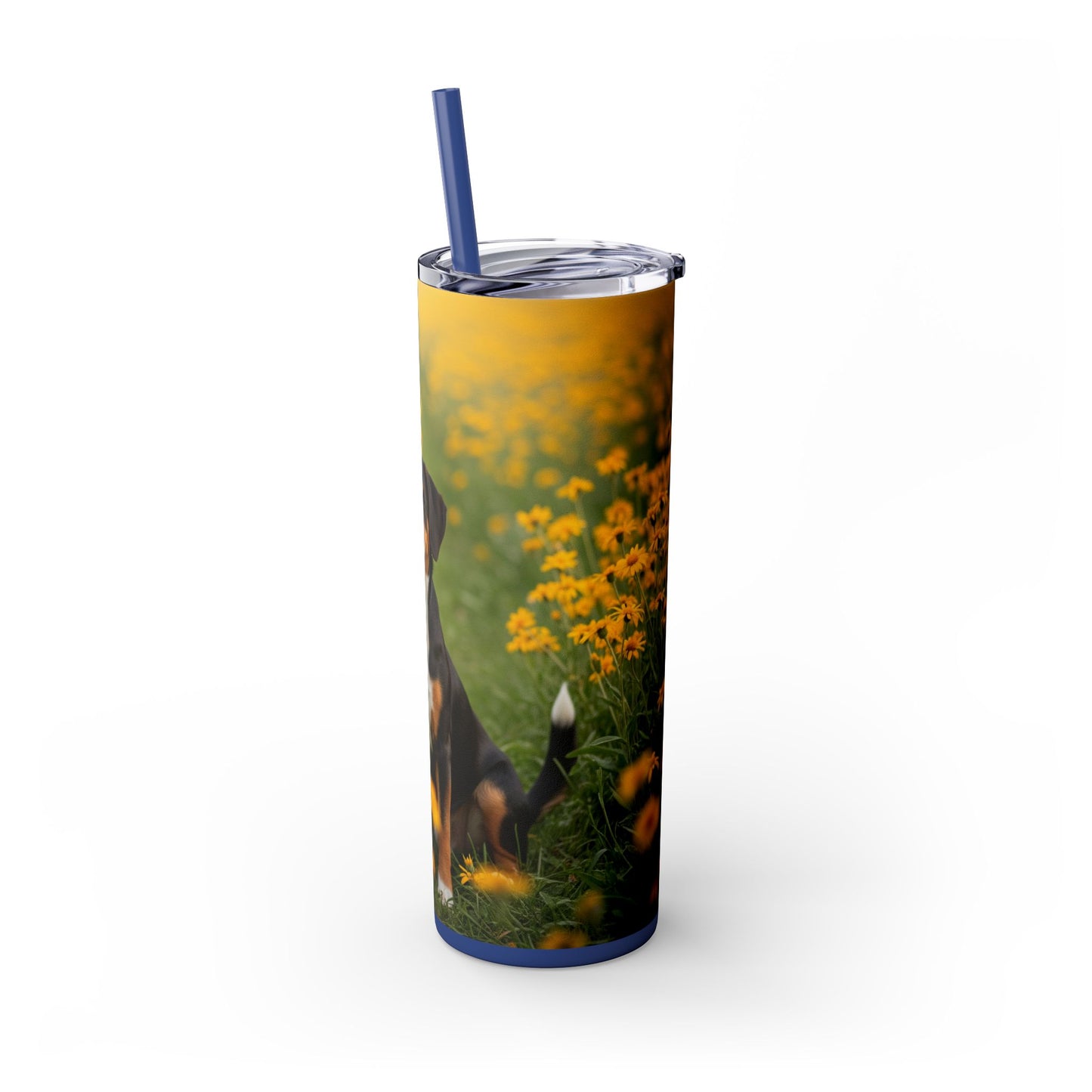 Entlebucher Mountain Dog Skinny Tumbler with Straw, 20oz