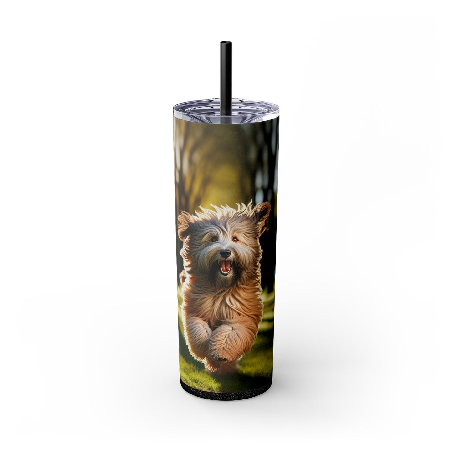 Polish Lowland Sheepdog Skinny Tumbler with Straw, 20oz