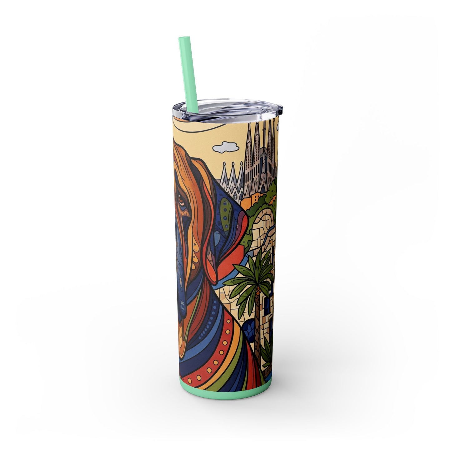 Spanish Mastiff Skinny Tumbler with Straw, 20oz