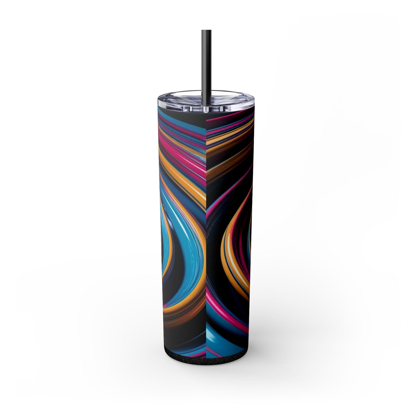 Optical Illusion Skinny Tumbler with Straw, 20oz
