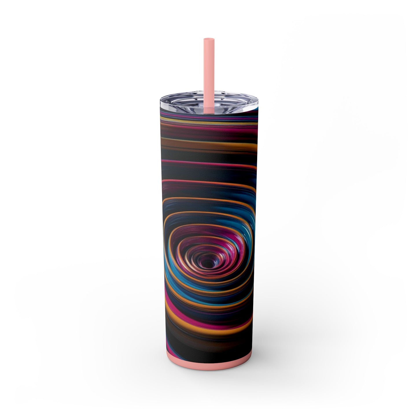 Optical Illusion Skinny Tumbler with Straw, 20oz