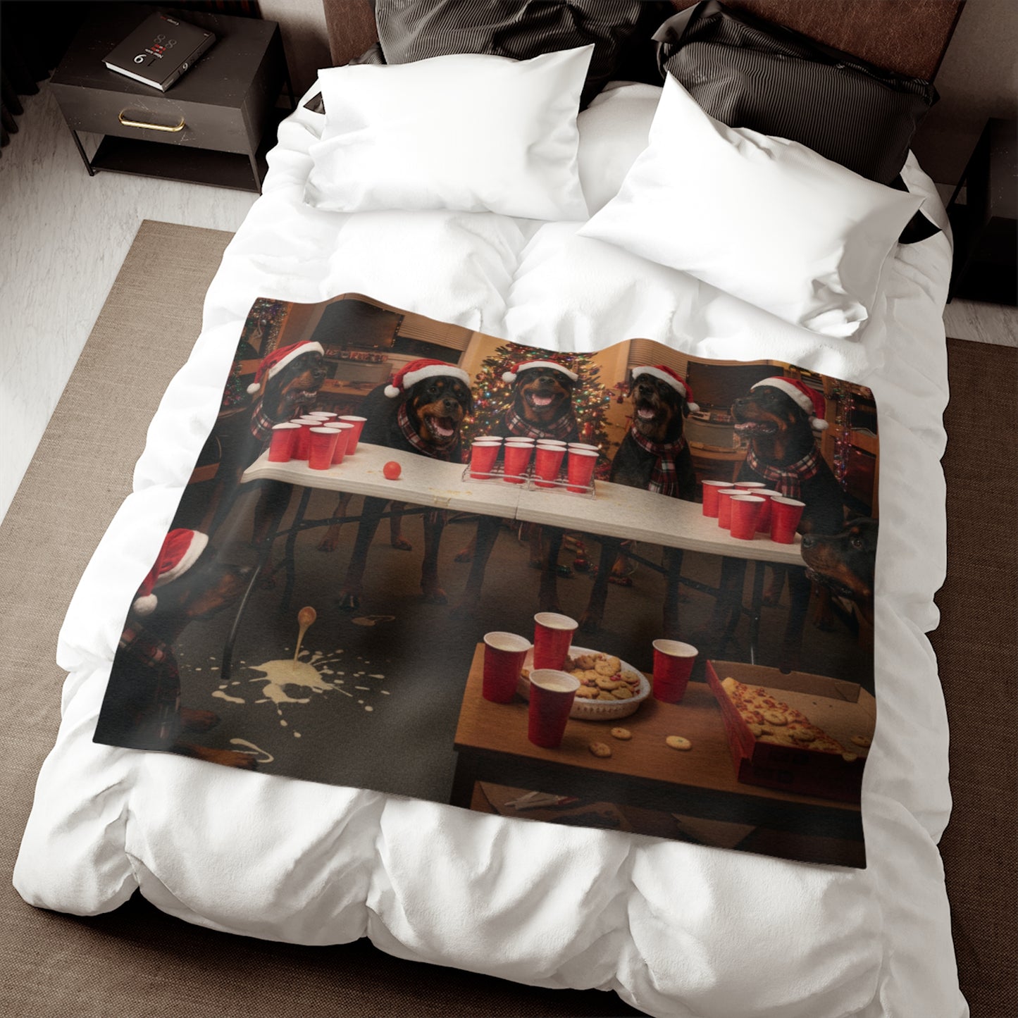 Rottweiler Holiday Party Blanket