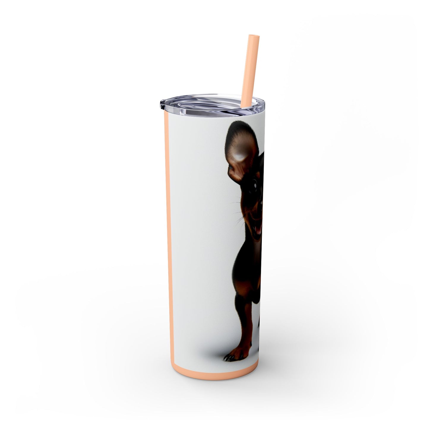 Miniature Pinscher Skinny Tumbler with Straw, 20oz