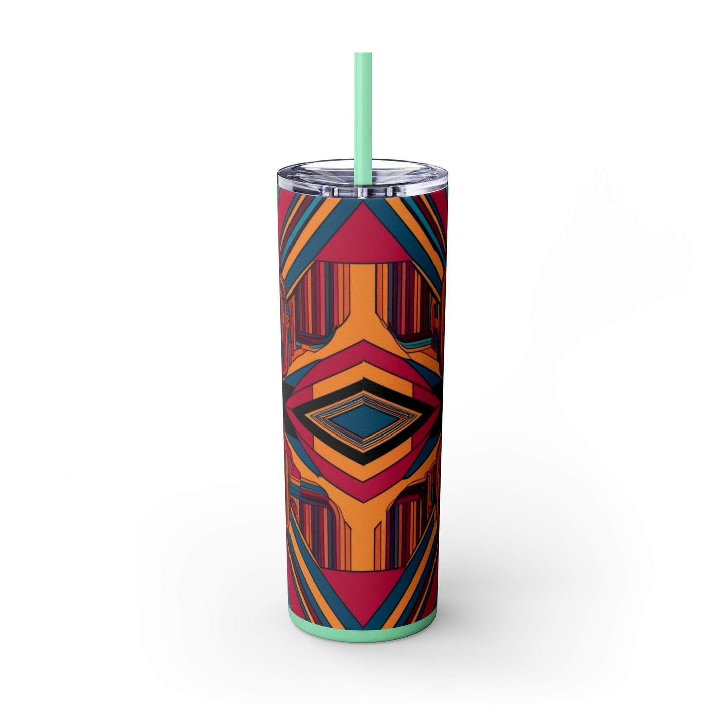 Optical Illusion Skinny Tumbler with Straw, 20oz