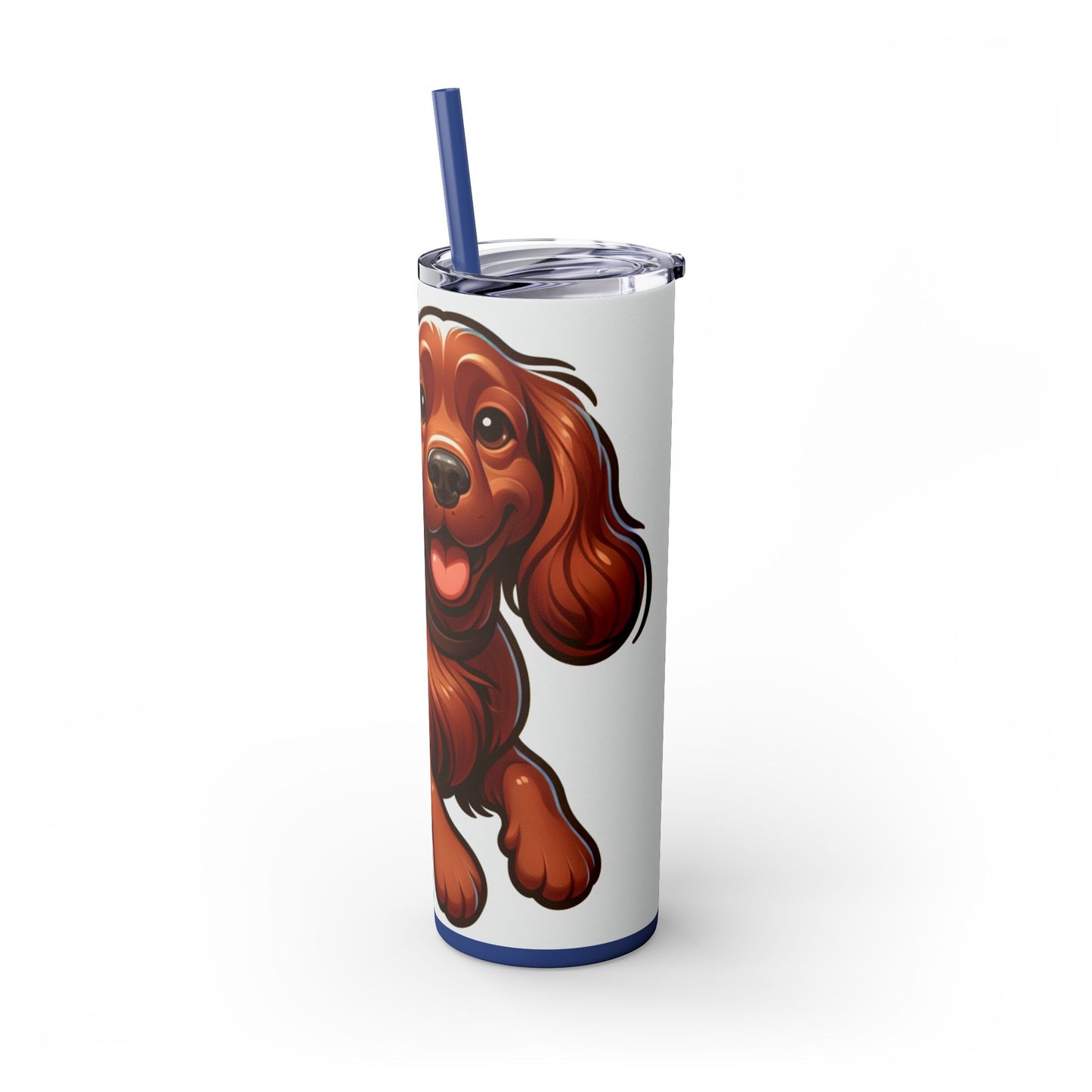 Sussex Spaniel Skinny Tumbler with Straw, 20oz