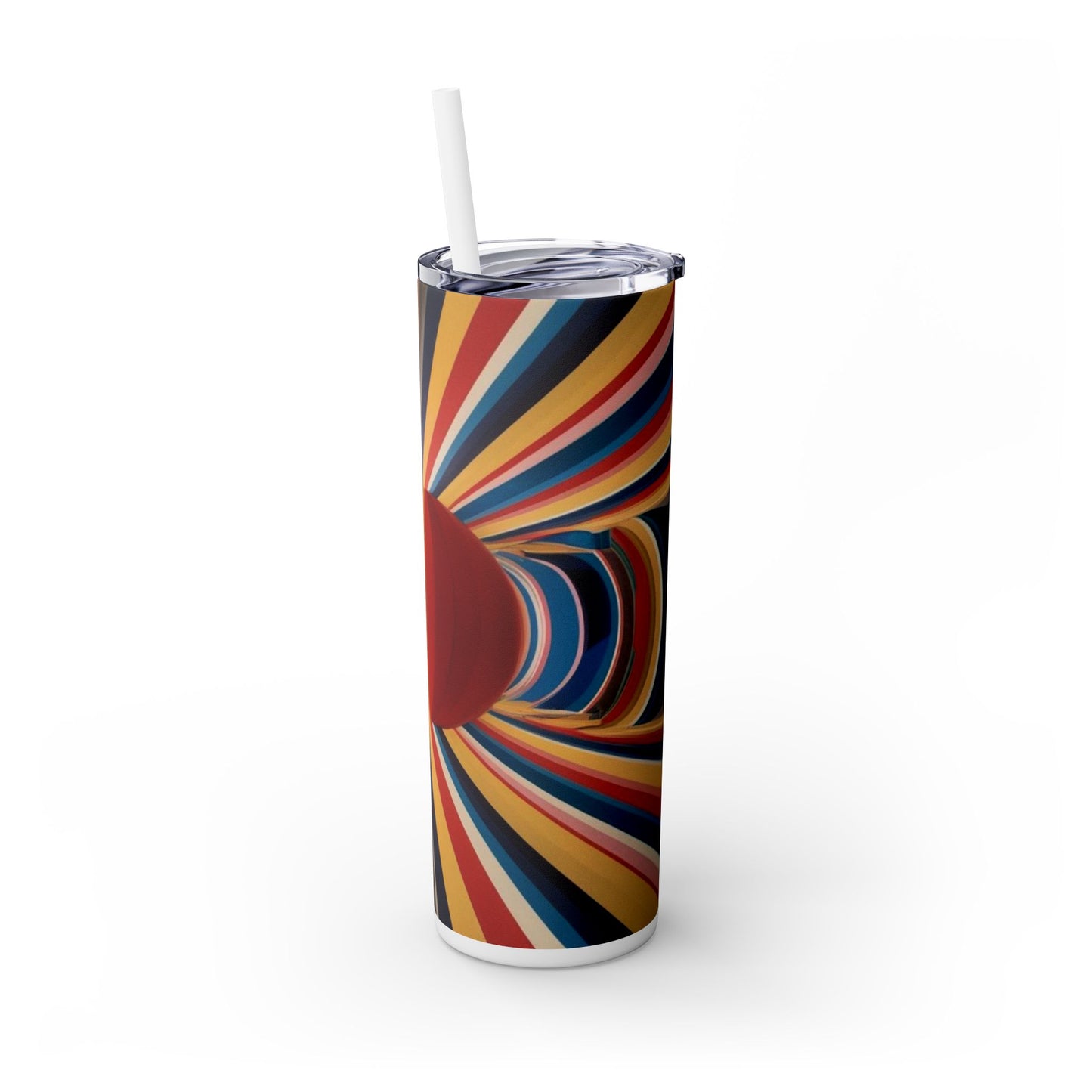 Optical Illusion Skinny Tumbler with Straw, 20oz