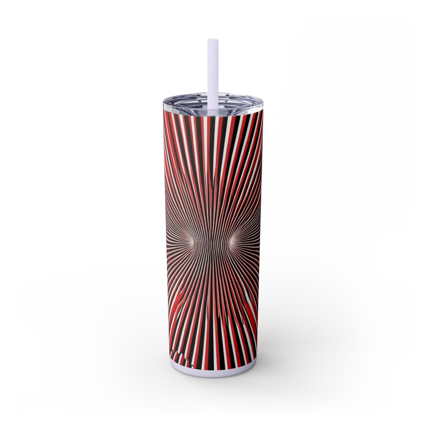 Optical Illusion Skinny Tumbler with Straw, 20oz