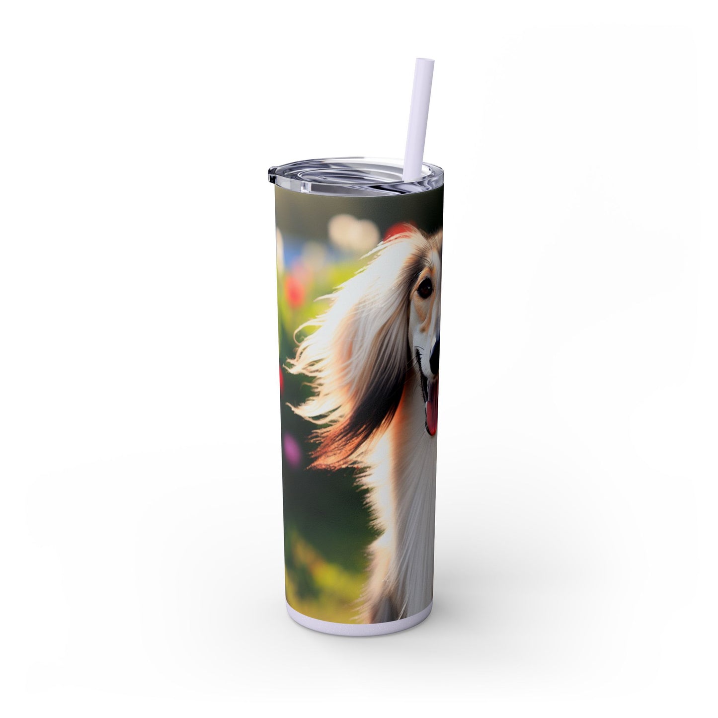 Saluki Skinny Tumbler with Straw, 20oz