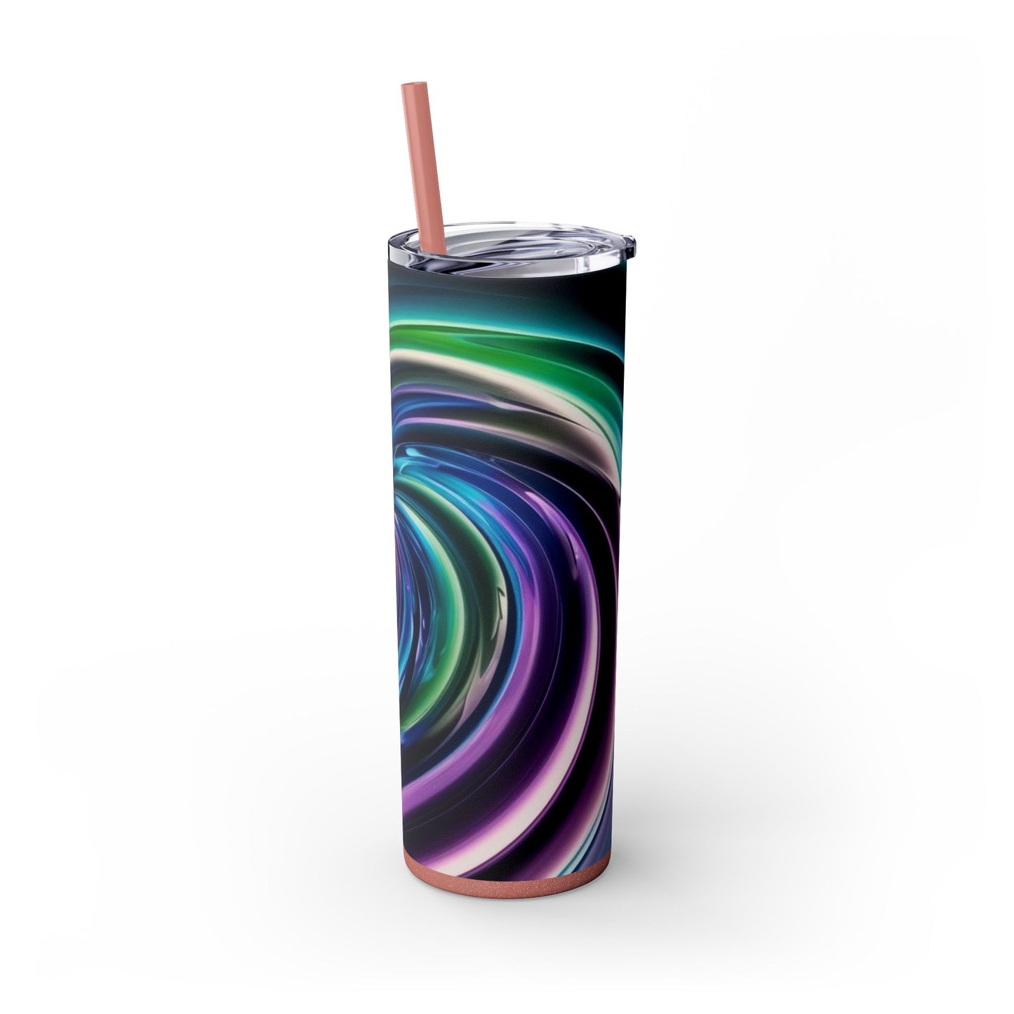 Optical Illusion Skinny Tumbler with Straw, 20oz