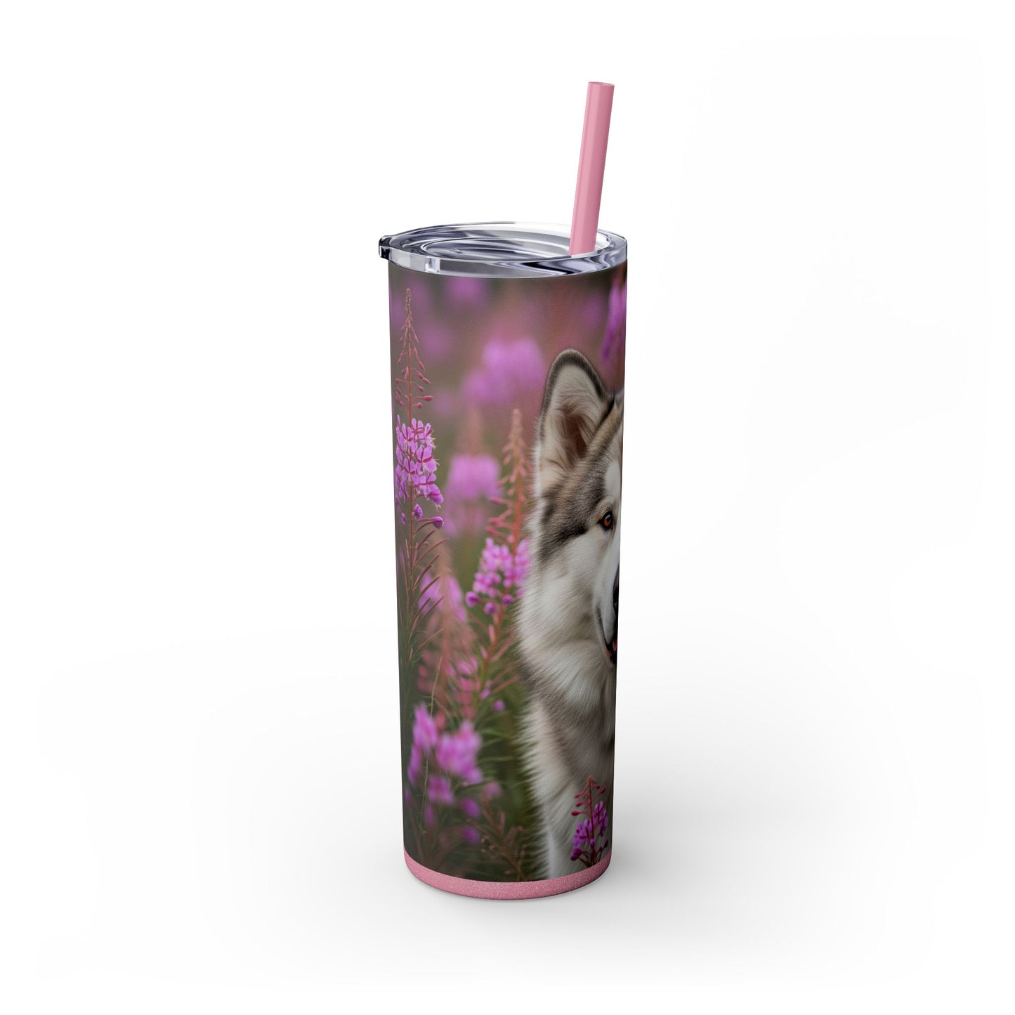 Alaskan Malamute Skinny Tumbler with Straw, 20oz