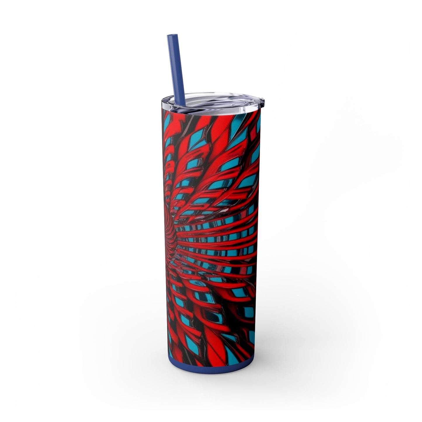 Optical Illusion Skinny Tumbler with Straw, 20oz