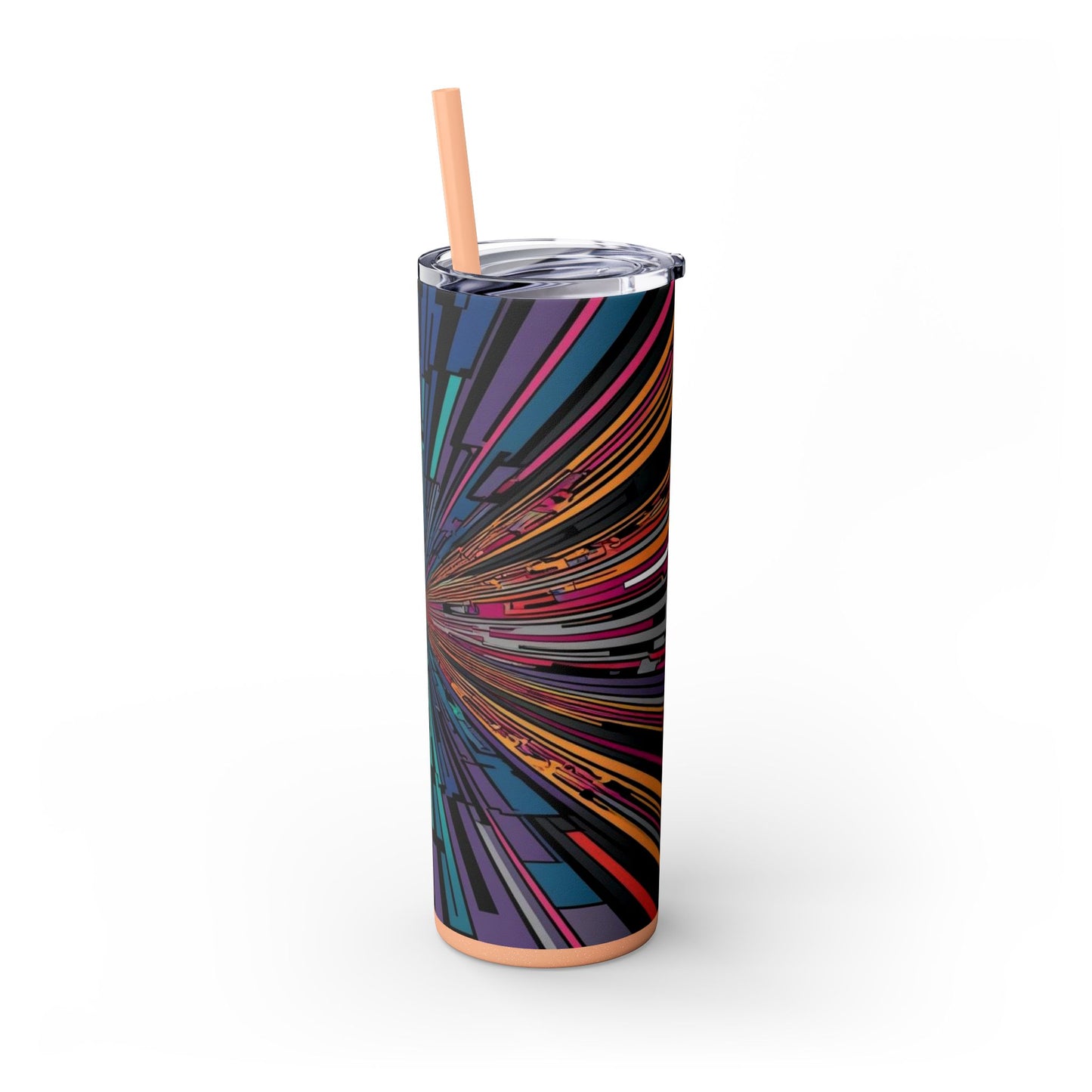Optical Illusion Skinny Tumbler with Straw, 20oz