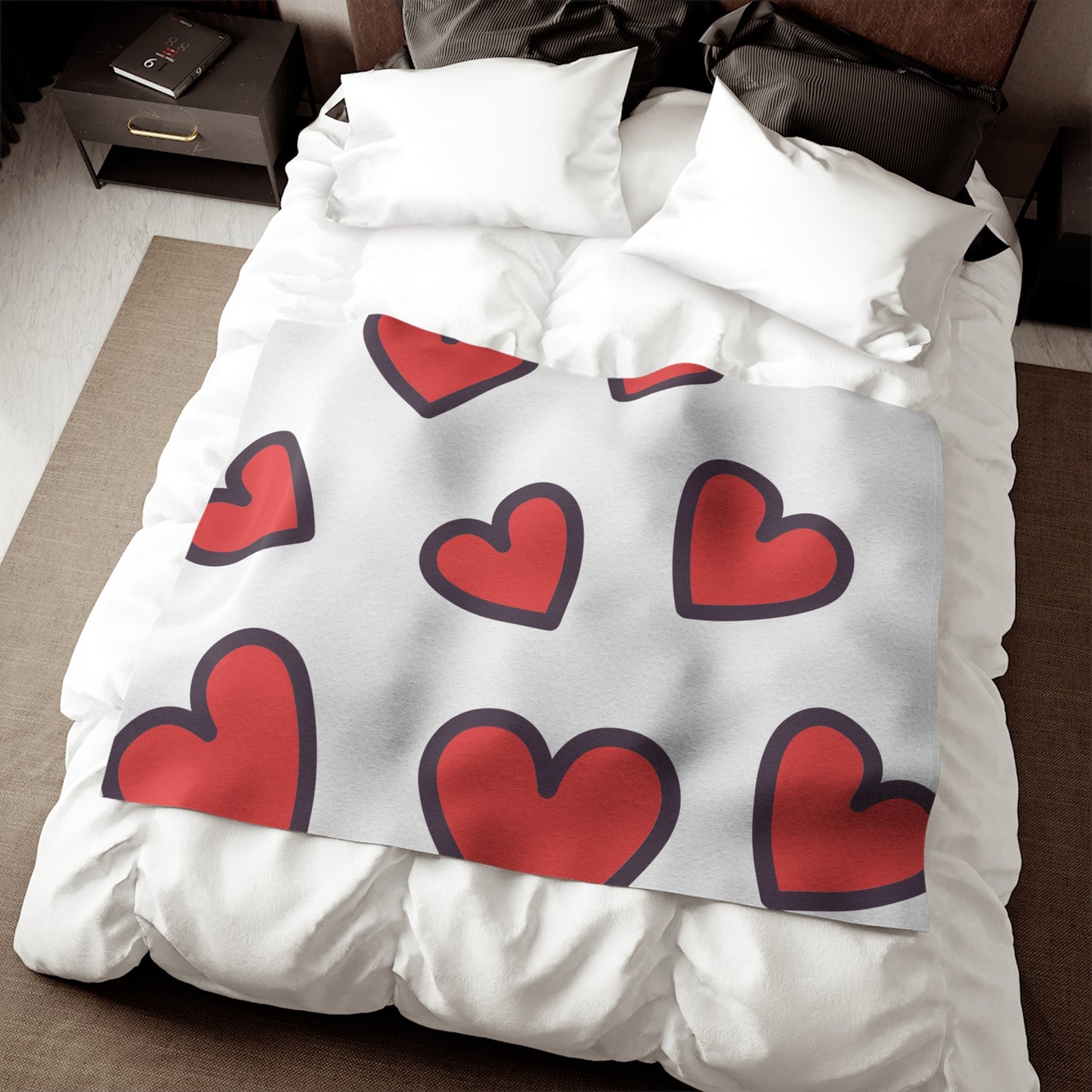 Hearts Sweatshirt Blanket