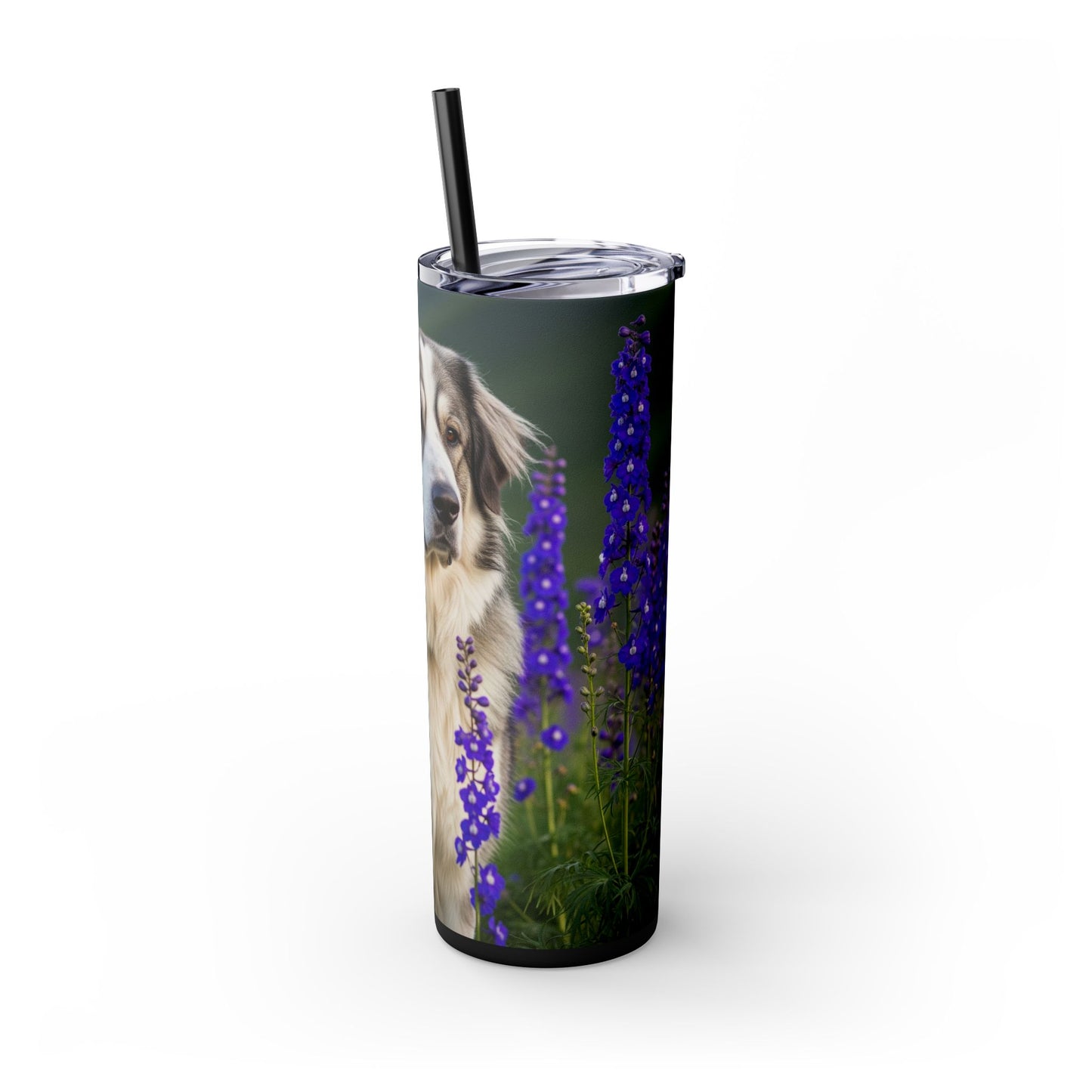 Tatra Shepherd Dog Skinny Tumbler with Straw, 20oz