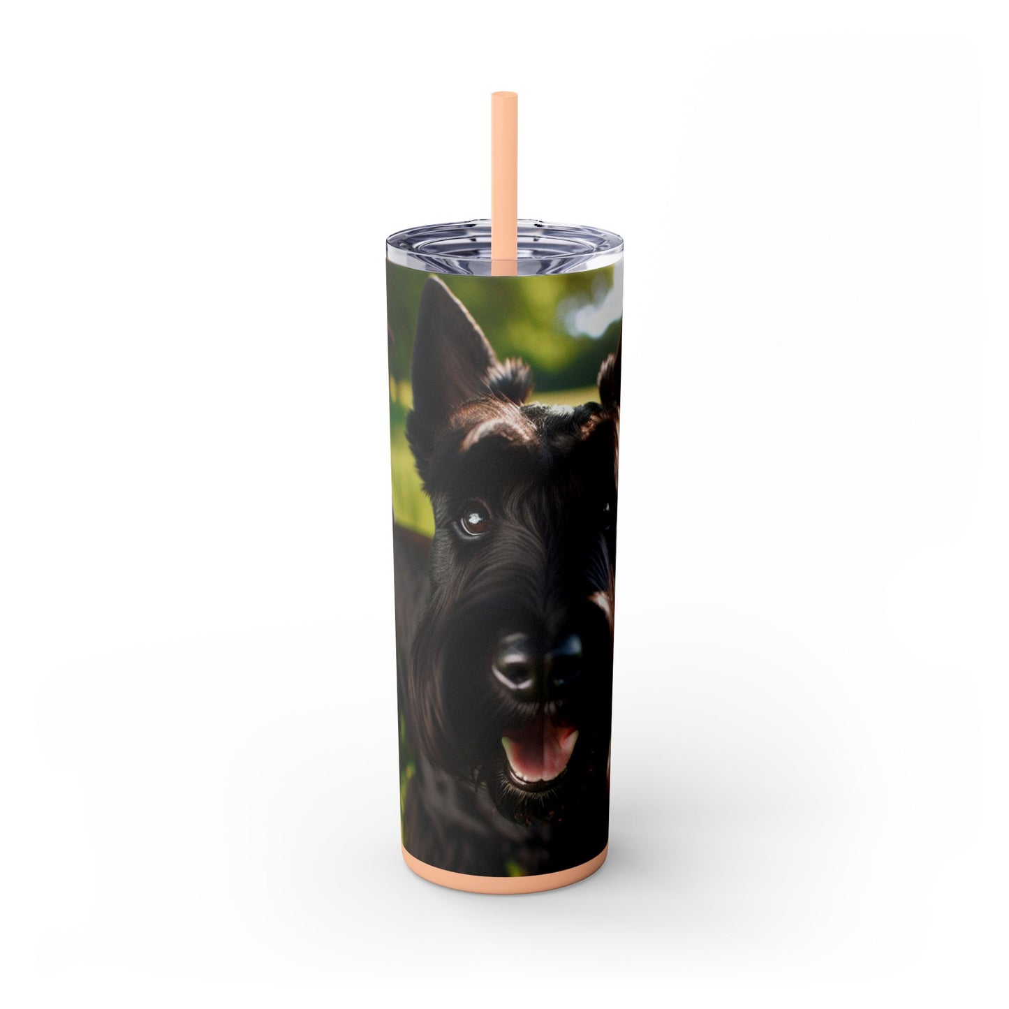 Scottish Terrier Skinny Tumbler with Straw, 20oz