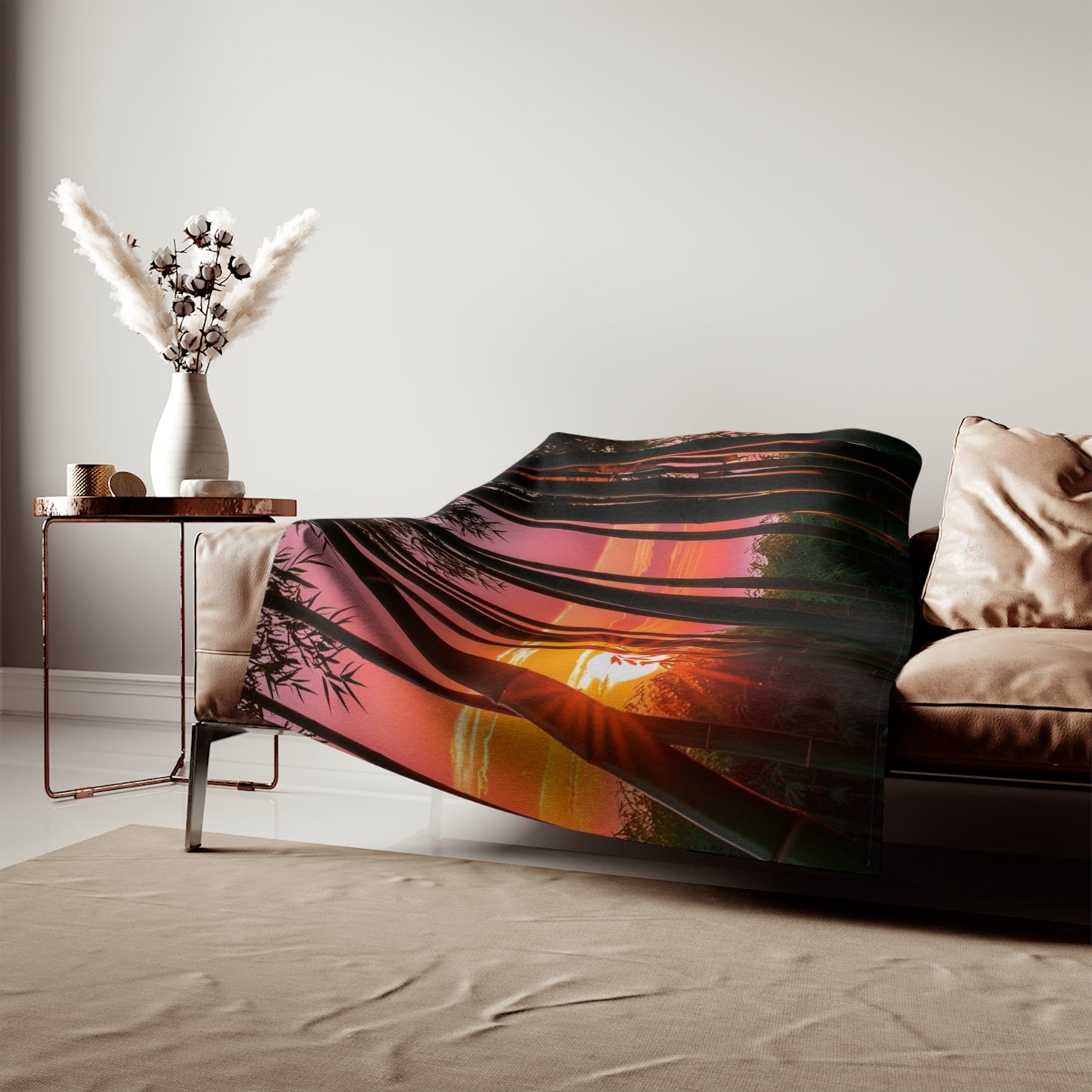 Bamboo Forest Sunrise Sweatshirt Blanket