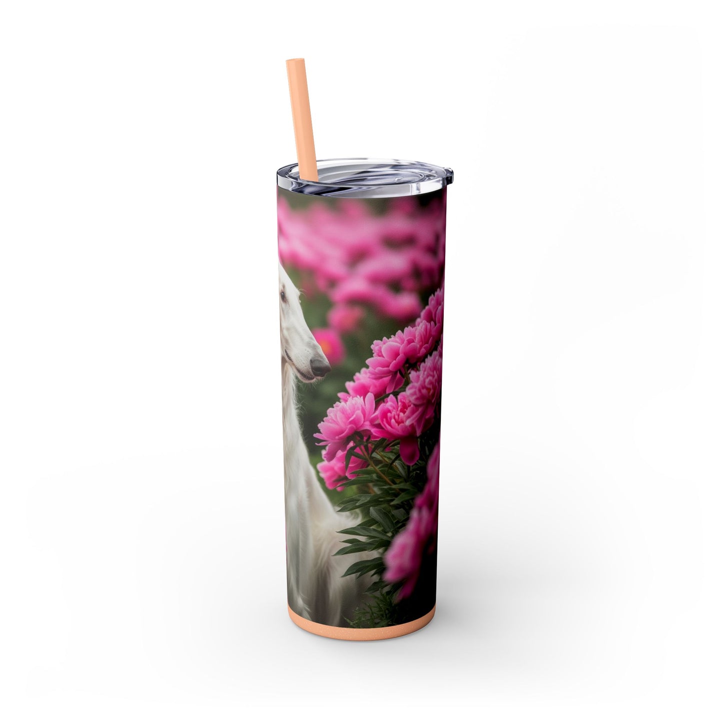 Borzoi Skinny Tumbler with Straw, 20oz