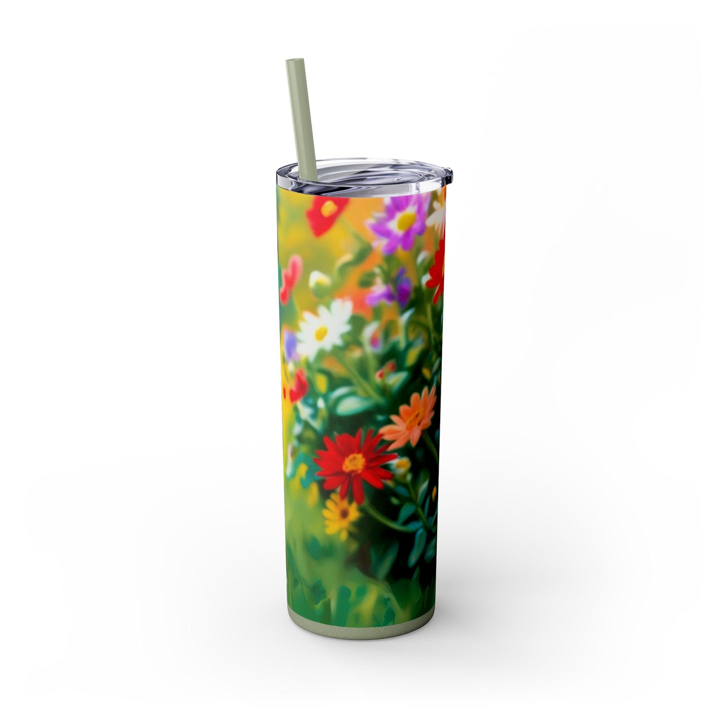Pug Skinny Tumbler with Straw, 20oz