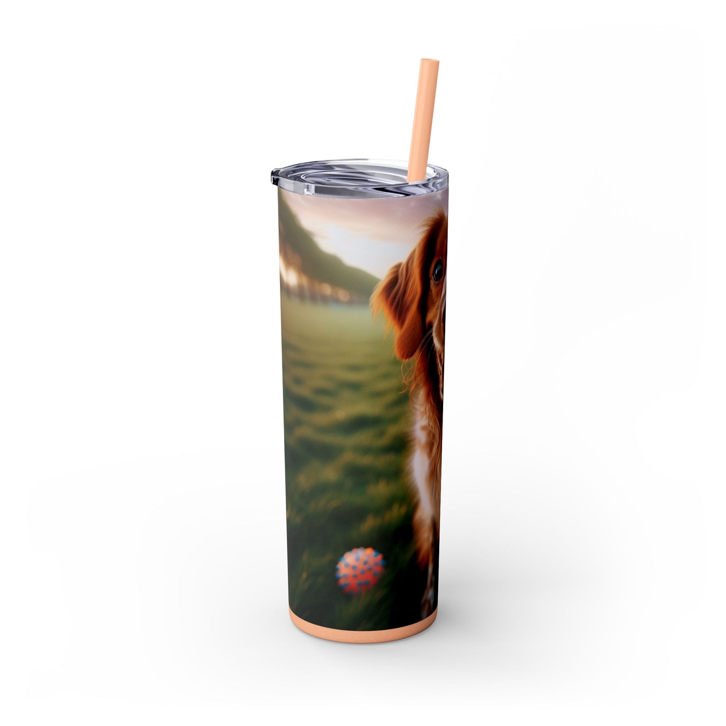 Brittany Dog Tumbler with Straw, 20oz